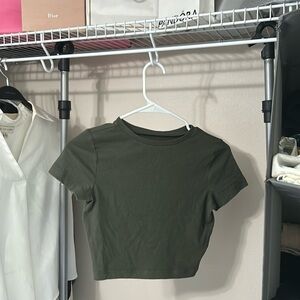 Olive green crop top